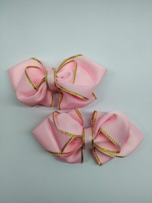 Lazo rosado borde dorado